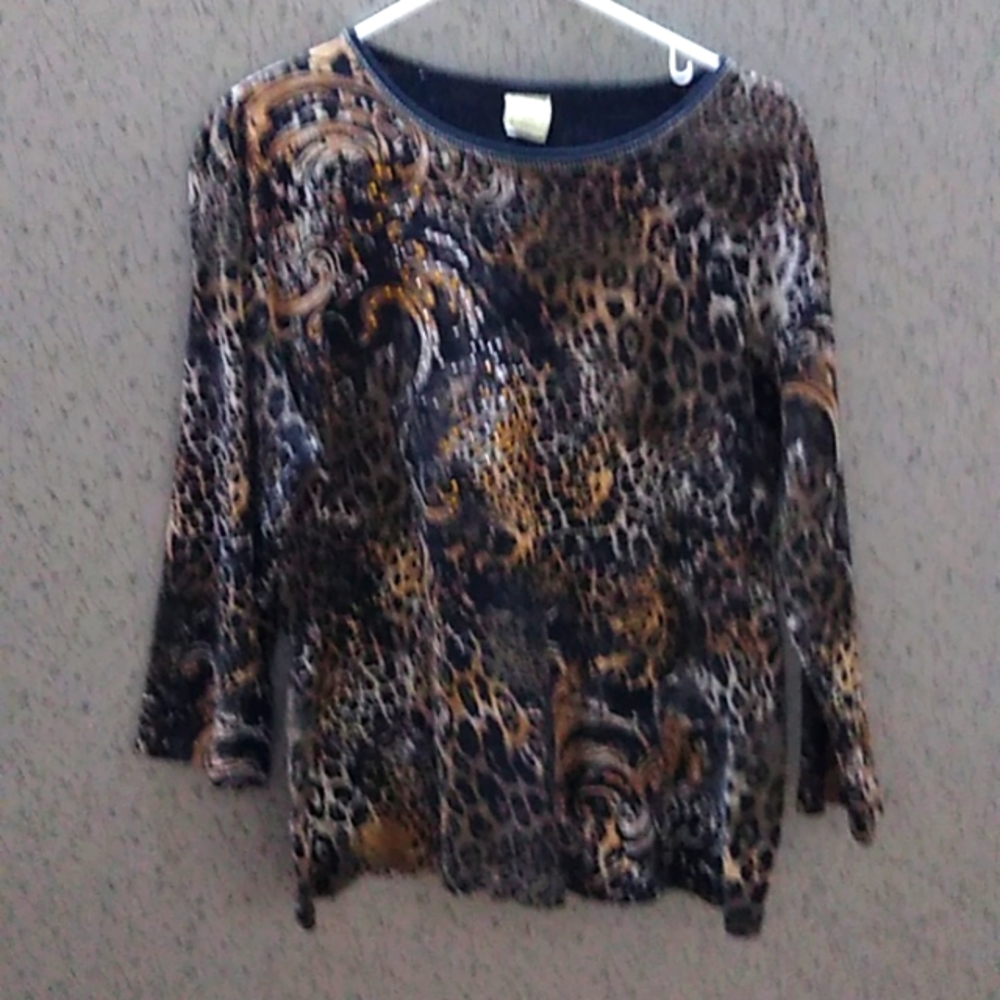 Leopard Print Embellished Top